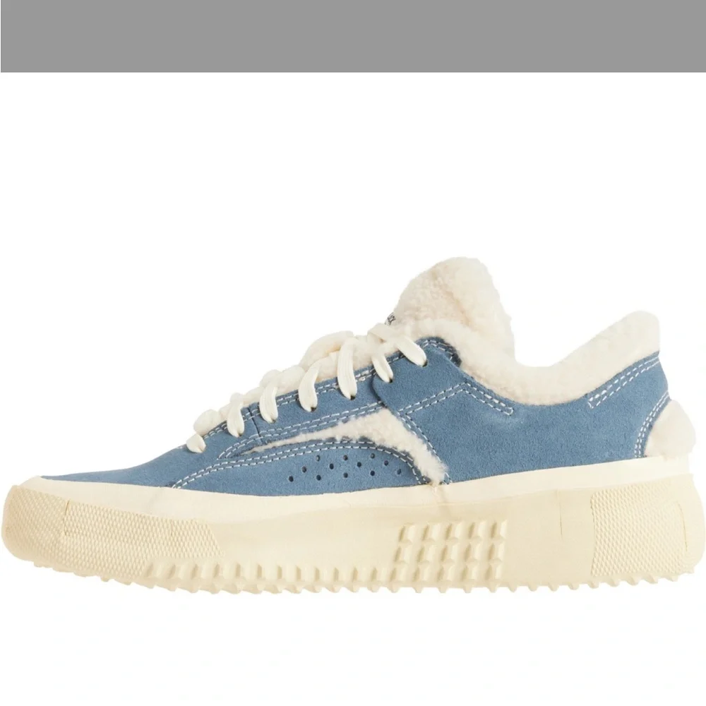 Brandblack Blue and Cream Lifestyle Sneakers with Wavy Sole - Picture 4 of 6